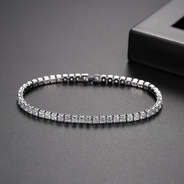 EXQUISITE Charming AAA+ Cubic Zirconia Simulated Diamonds Gold Colour Tennis Bracelets - The Jewellery Supermarket